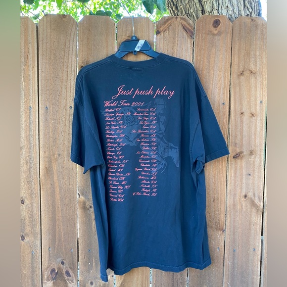 Vintage 2001 Aerosmith Just push Play World Tour Concert T-shirt Size XXL - Picture 3 of 7